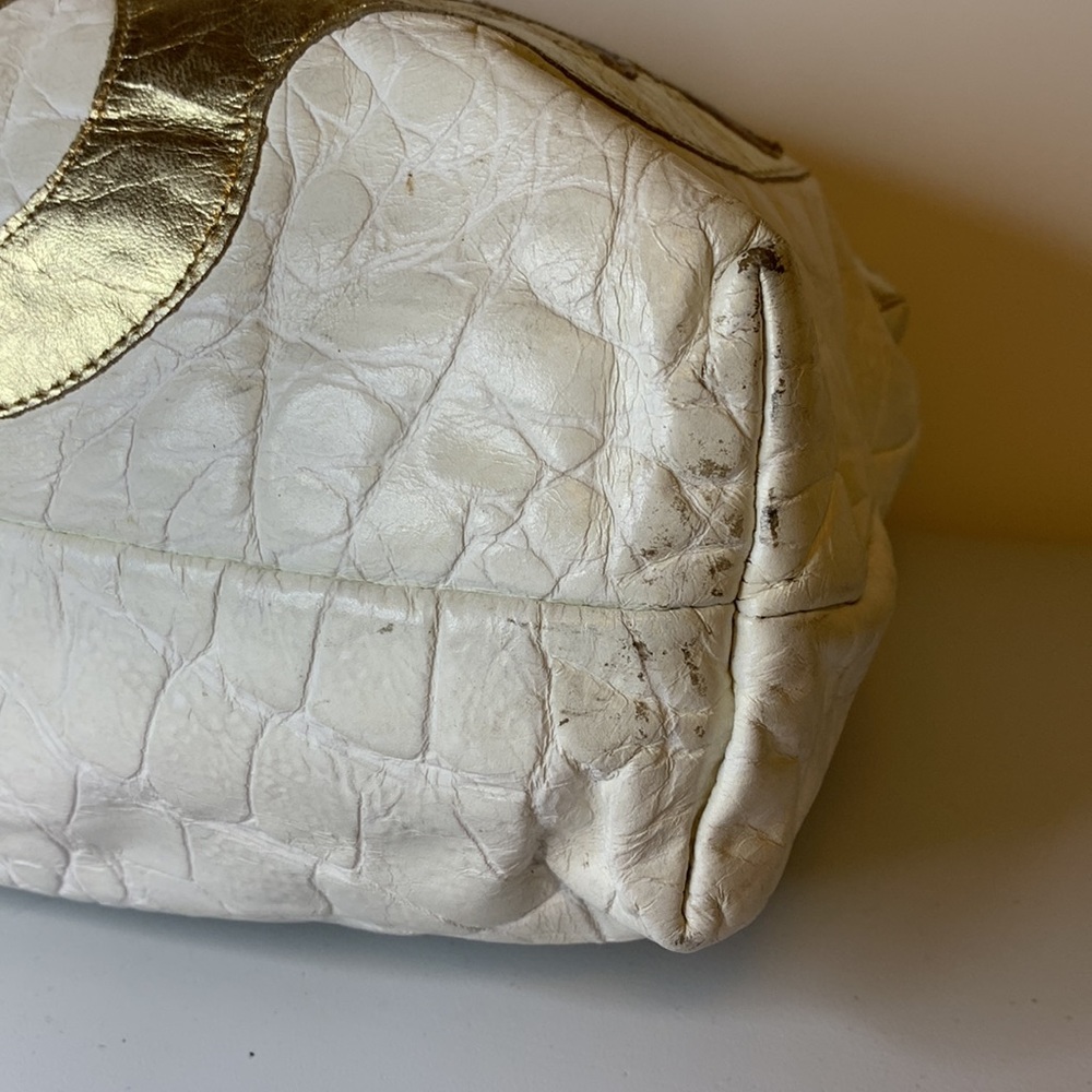 Vintage Leather Patchwork Handbag - image 7